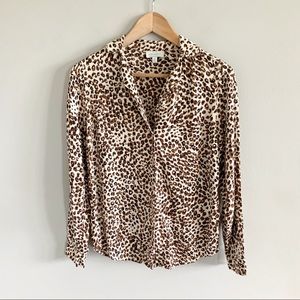 Lucky brand • button up blouse leopard print small